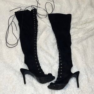 Black Thigh High Boots